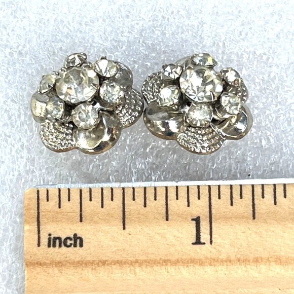 Vintage Rhinestone Flower Pins A74 - Picture 3 of 3